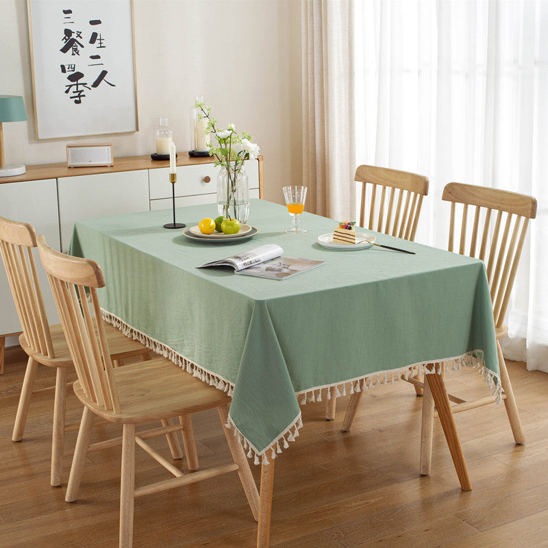 Solid Color Cotton Tablecloth