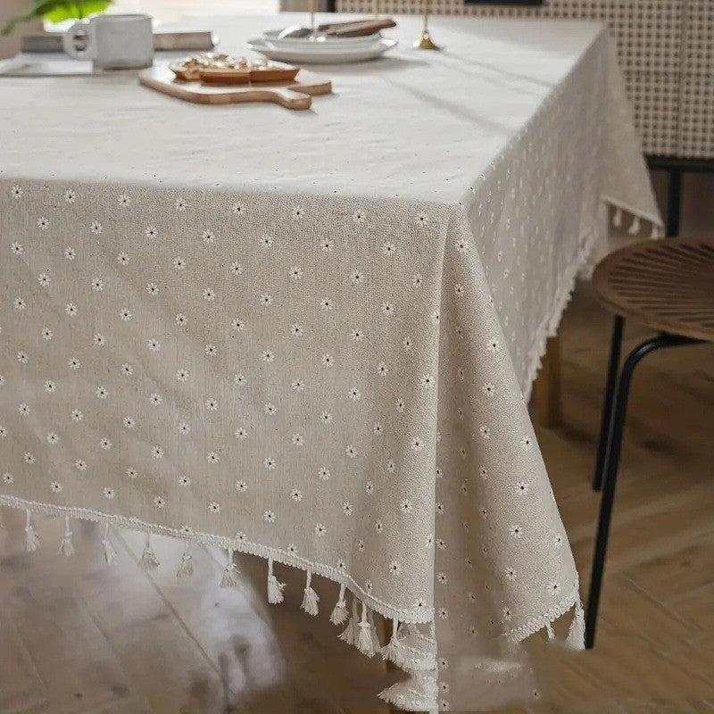 Tablecloth with Tassel Design