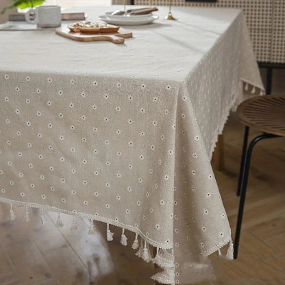 Tablecloth with Tassel Design