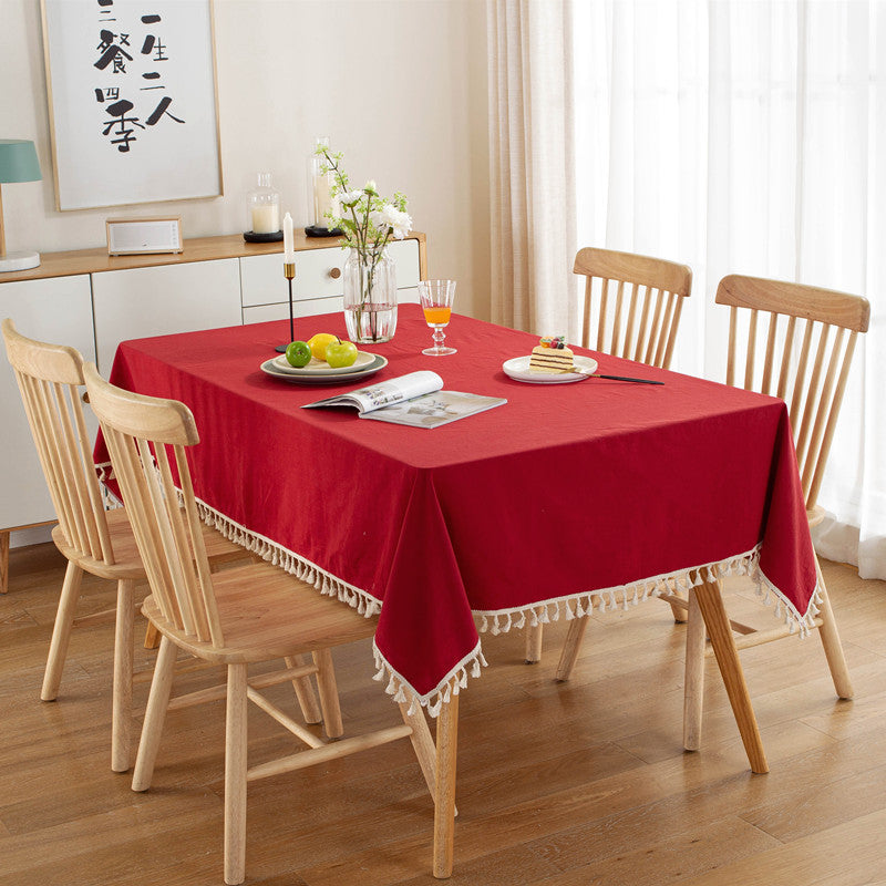 Solid Color Cotton Tablecloth