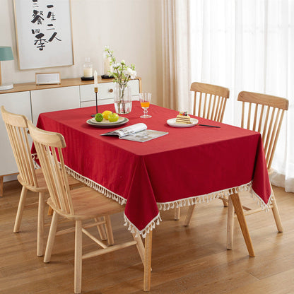 Solid Color Cotton Tablecloth