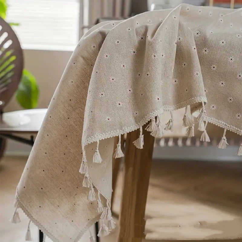 Tablecloth with Tassel Design