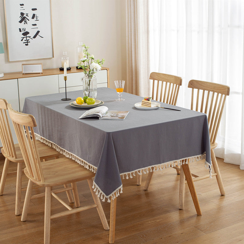 Solid Color Cotton Tablecloth