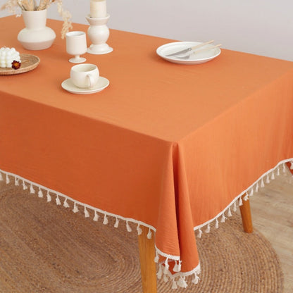 Solid Color Cotton Tablecloth